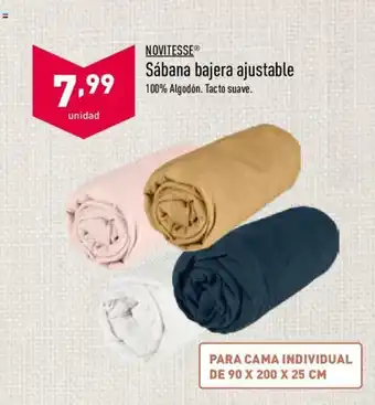 ALDI Novitesse Sábana bajera ajustable 90 x 200 x 25 cm oferta