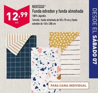 ALDI Novitesse Funda edredon y funda almohada 50 x 70 cm oferta