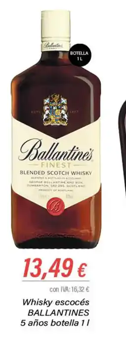 Cash Ifa Whisky Escocés Ballantines 5 Años Botella 1L oferta