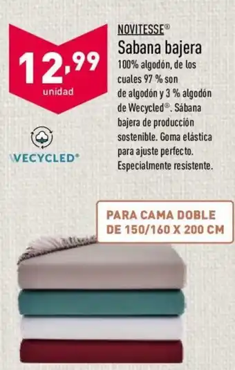 ALDI Novitesse Sabana bajera 150 / 160 x 200 cm oferta