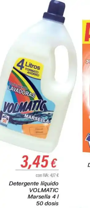 Cash Ifa Detergente Líquido Volmatic Marsella 4L 50 Dosis oferta
