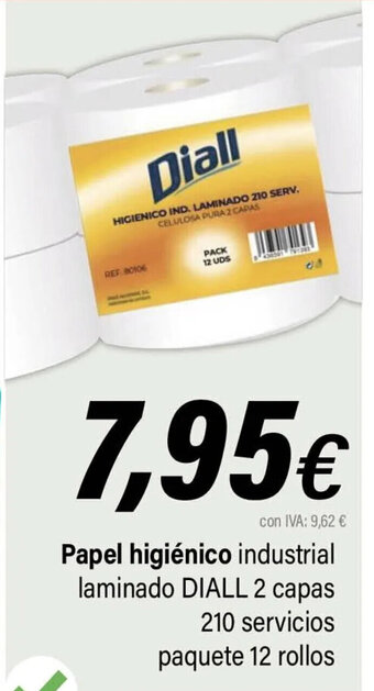 Cash Ifa Papel Higiénico Industrial Laminado Diall 2 Capas 210 Servicios Paquete 12 Rollos oferta