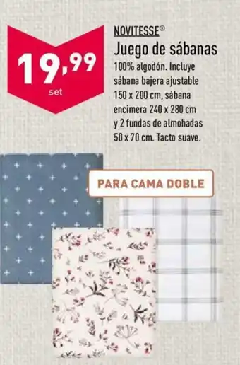 ALDI Novitesse Juego de sábanas 150 x 200cm oferta