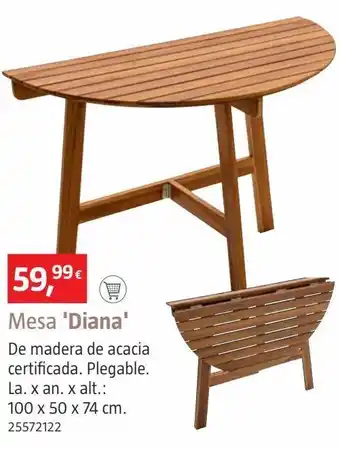 Bauhaus Mesa diana acacia 100x50x74 sunfun oferta