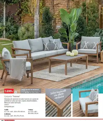 Bauhaus Conjunto yvonne alu/pes 4 piezas oferta