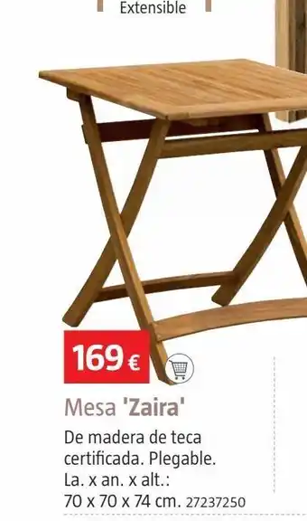 Bauhaus Mesa zaira teca 70x70x74cm oferta