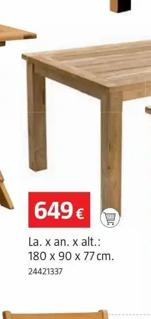 Bauhaus Mesa noemi teca reci.180x90x77 sunfun oferta