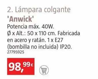 Bauhaus Colgante anwick negr ø50 cm. oferta
