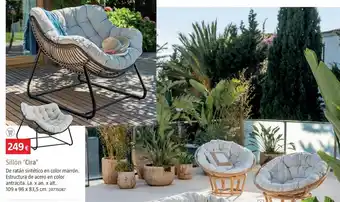 Bauhaus Sillón cira ratán 109x96x83,5cm oferta