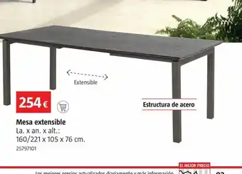 Bauhaus Mesa legno ext. marr.160/220x105x76 oferta