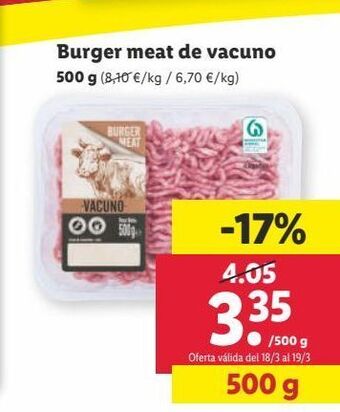 Lidl Carne picada de vacuno oferta