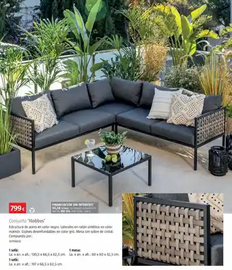 Bauhaus Conjunto hobbes ratán 3 piezas oferta