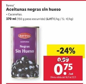 Lidl Aceitunas negras baresa oferta