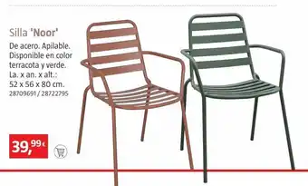 Bauhaus Silla noor terracot.acero 52x56x80cm oferta