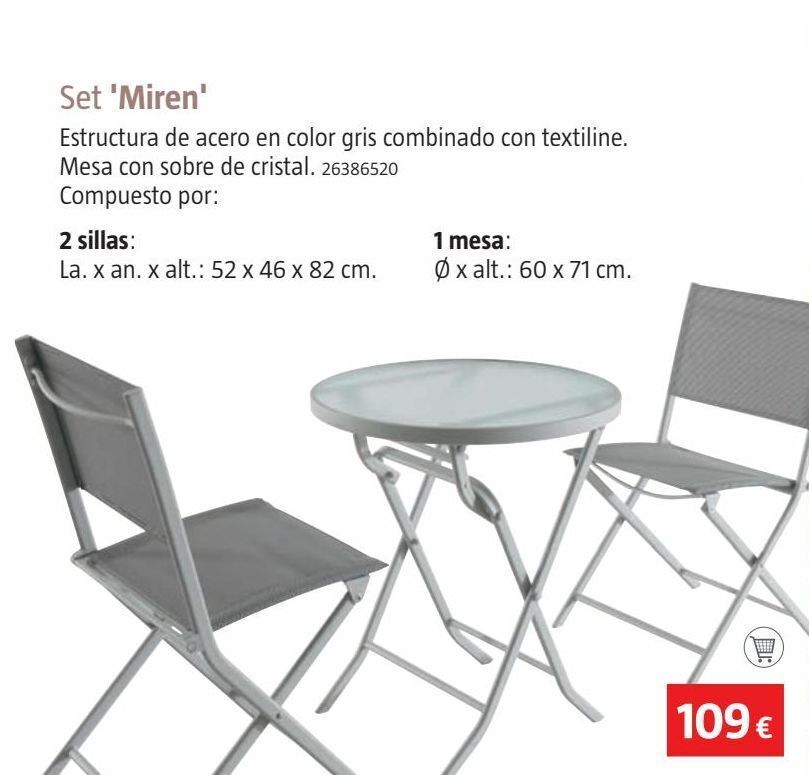 Bauhaus Set  miren          acero/textil.3 pzas sunfun oferta