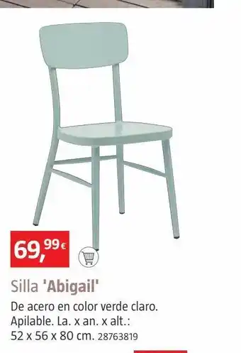 Bauhaus Silla abigail verde alu 47x52x83cm oferta