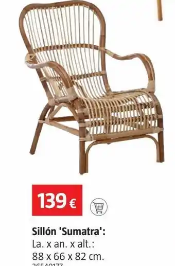 Bauhaus Sillón sumatra ratán 82x66x88 oferta