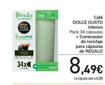 Carrefour Café Dolce Gusto Intenso + Contenedor De Reciclaje Para Cápsulas De Regalo pack 34 cápsulas oferta