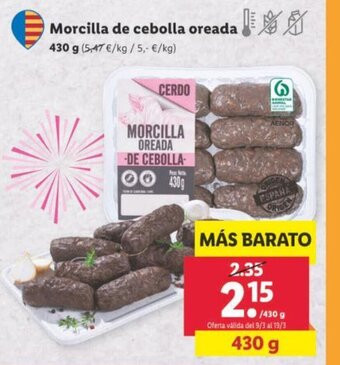 Lidl Morcilla de Cebolla Oreada oferta