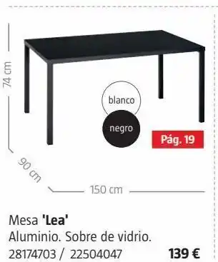 Bauhaus Mesa lea alu negra 150x90x74 sunfun oferta