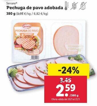 Lidl Pechuga de pavo serrano oferta