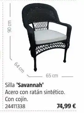 Bauhaus Silla savannah ratán 66x66x90cm sunfun oferta