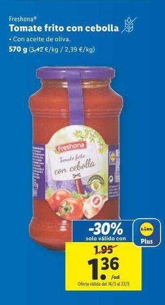 Lidl Tomate frito freshona oferta