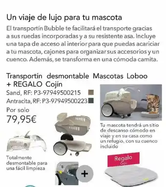 La tienda en casa Transportín Desmontable Mascotas Loboo + Regolo Cojín oferta