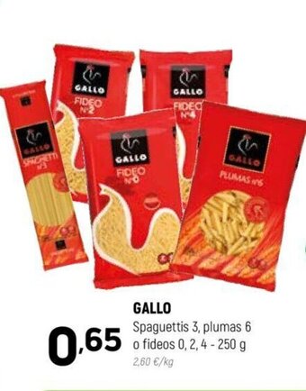 Coviran Gallo Spaguettis 3, Plumas 6 o Fideos oferta