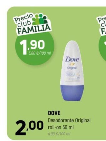 Coviran Dove Desodorante Original Roll-On oferta