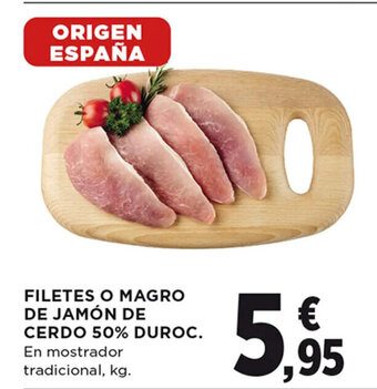Hipercor Filetes o Magro De Jamón De Cerdo 50% Duroc oferta