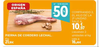 Hipercor Pierna de Cordero Lechal oferta