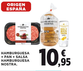 Hipercor Hamburguesa +Pan+Salsa Hamburguesa Nostra oferta
