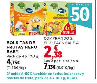 Hipercor Bolsitas De Frutas Hero Baby oferta