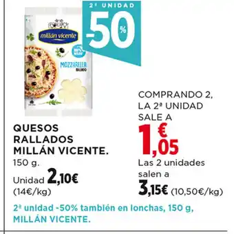 Hipercor Quesos Rallados Millán Vicente oferta