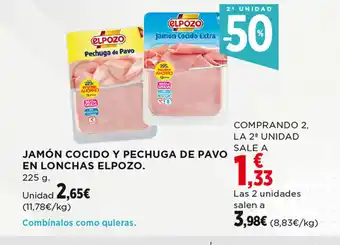 Hipercor Jamón Cocido Y Pechuga De Pavo En Lonchas Elpozo oferta