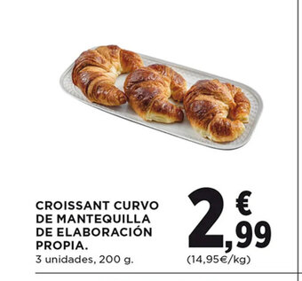 Hipercor Croissant Curvo De Mantequilla De Elaboración Propia oferta