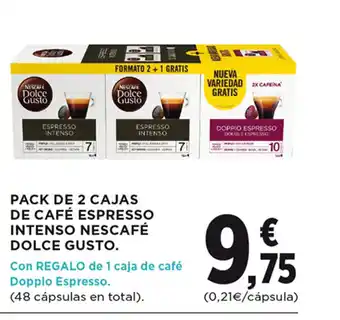 Hipercor Pack De 2 Cajas De Café Espresso Intenso Nescafé Dolce Gusto oferta