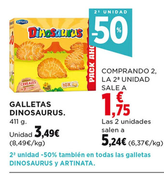 Hipercor Galletas Dinosaurus oferta