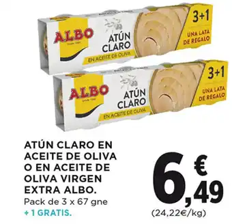 Hipercor Atún Claro en Aceite de Oliva o en Aceite De Oliva Virgen Extra Albo oferta