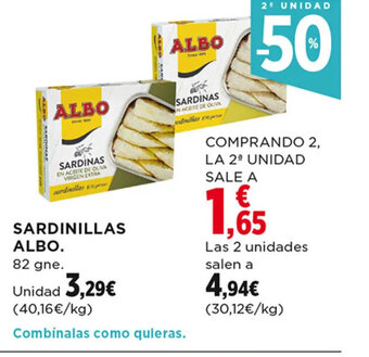 Hipercor Sardinillas Albo oferta