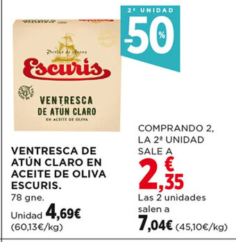 Hipercor Ventresca De Atún Claro En Aceite De Oliva Escuris oferta