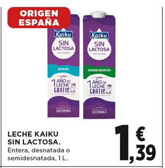 Hipercor Leche Kaiku Sin Lactosa oferta
