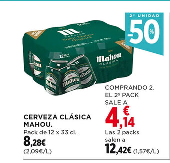Hipercor Cerveza Clásica Mahou oferta