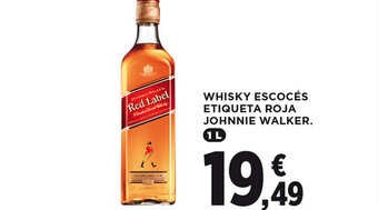 Hipercor Whisky Escocés Etiqueta Roja Johnnie Walker oferta