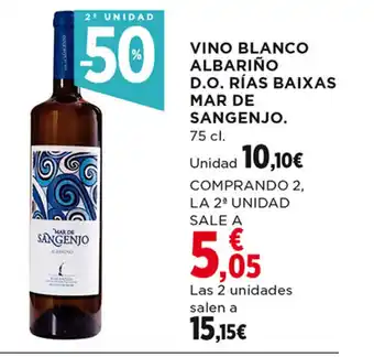 Hipercor Vino Blanco Albariño D.O Rías Baixas Mar De Sangenjo oferta