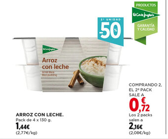 Hipercor Arroz Con Leche oferta