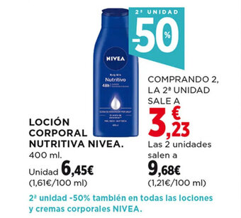 Hipercor Loción Corporal Nutritiva Nivea oferta