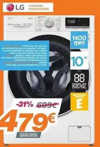 Pascual Martí Lg Lavadora F4wu5q1050w oferta
