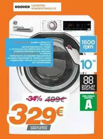 Pascual Martí Hoover Lavadora H3ws610tamce-15 oferta